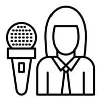 Presenter Female Line Icon vector