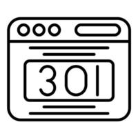 icono de línea de redireccionamiento 301 vector