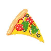 A piece of Italian pepperoni pizza on a white background. vector