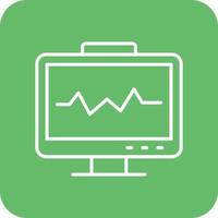 Heart Monitoring Line Round Corner Background Icons vector