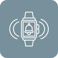 Smartwatch Alarm Line Round Corner Background Icons vector