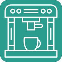 Coffee Maker Line Round Corner Background Icons vector