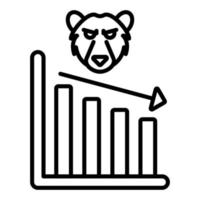 Bear Market Line Icon vector