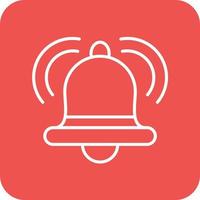 Ring Bell Line Round Corner Background Icons vector