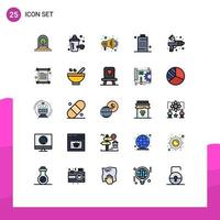 Universal Icon Symbols Group of 25 Modern Filled line Flat Colors of color power advertise phone cell Editable Vector Design Elements