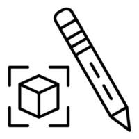 Cube Line Icon vector