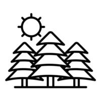 Pine Trees Landscape Line Icon vector