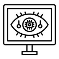 Computer Vision Line Icon vector