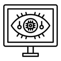 icono de línea de visión por computadora vector