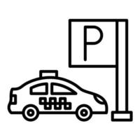 icono de línea de estacionamiento vector