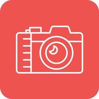 Compact Camera Line Round Corner Background Icons vector