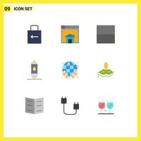 9 Universal Flat Colors Set for Web and Mobile Applications geyser hot page heat heater Editable Vector Design Elements