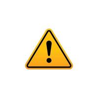 Caution warning symbol vector. Yellow triangle vector