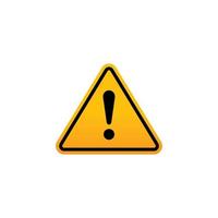 Caution warning symbol vector. Yellow triangle vector