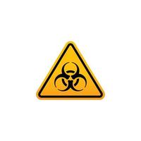 Caution biohazard symbol vector. Yellow triangle vector