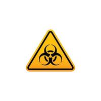 Caution biohazard symbol vector. Yellow triangle vector