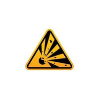 Caution explosive symbol vector. Yellow triangle vector