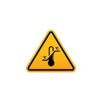 Caution high temperature symbol vector. Yellow triangle vector