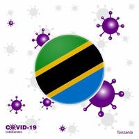 Pray For Tanzania COVID19 Coronavirus Typography Flag Stay home Stay Healthy Take care of your own health vector