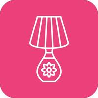 Table Lamp Line Round Corner Background Icons vector