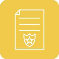 Police Certificate Line Round Corner Background Icons vector