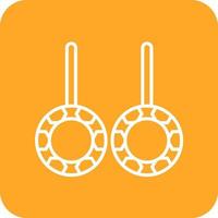 Gym Rings Line Round Corner Background Icons vector