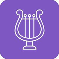 Lyre Line Round Corner Background Icons vector