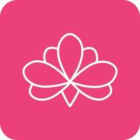 Lotus Line Round Corner Background Icons vector