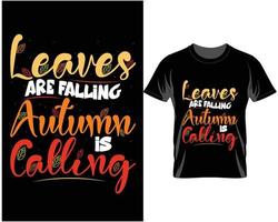 las hojas están cayendo vector de diseño de camiseta de acción de gracias de otoño
