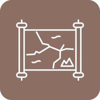 Desert Map Line Round Corner Background Icons vector