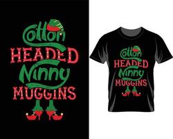 diseño de camiseta fea de navidad de asaltantes tontos con cabeza de algodón vector