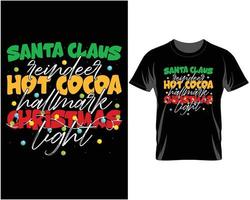 Santa clause reindeer hot cocoa Ugly Christmas T Shirt Design vector