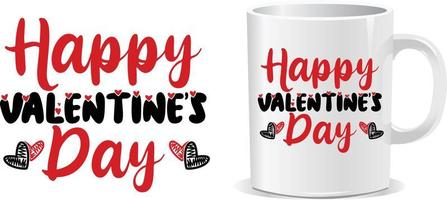 vector de diseño de taza de día de san valentín feliz día de san valentín