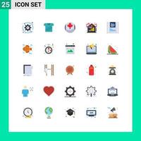 Modern Set of 25 Flat Colors and symbols such as data analysis canada asset property Editable Vector Design Elements