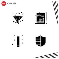 4 Universal Solid Glyphs Set for Web and Mobile Applications analysis magic wand medical graph wand Editable Vector Design Elements