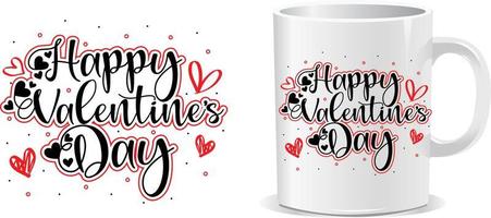 Happy Valentine Day Mug design vector