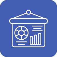 Statistics Presentation Line Round Corner Background Icons vector