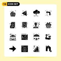 16 Creative Icons for Modern website design and responsive mobile apps 16 Glyph Symbols Signs on White Background 16 Icon Pack vector