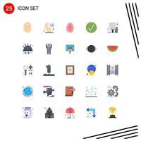 Pack of 25 creative Flat Colors of multimedia media hemisphere success easter Editable Vector Design Elements