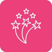 Fireworks Line Round Corner Background Icons vector