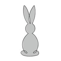 rabbit linear silhouette. Drawing a continuous line. Hare on white isolated background. Linear style. Rabbit one line drawing icon vector