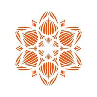 ornamental orange mandala vector illustration. ornamental mandala flowers