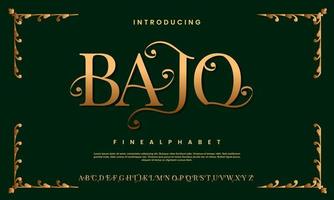 Bajo abstract Fashion font alphabet. Minimal modern urban fonts for logo, brand etc. Typography typeface uppercase lowercase and number. vector illustration