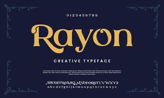 Rayon abstract Fashion font alphabet. Typography typeface uppercase lowercase and number. vector illustration