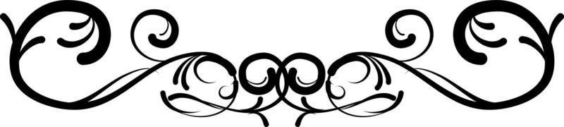 Calligraphic swirl border elements vector