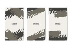 Black and grey abstract grunge banner collection for social media post and stories vector