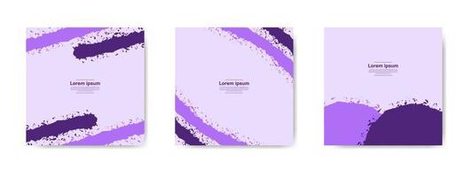 Purple abstract grunge banner collection for social media post and stories vector