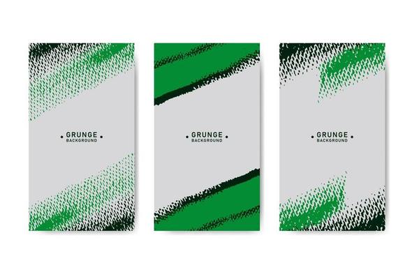 Green abstract grunge banner collection for social media post and stories