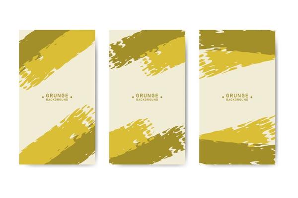 Yellow abstract grunge banner collection for social media post and stories