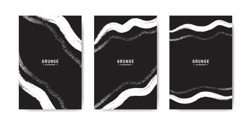 Set of white and black banner with watercolor texture background
